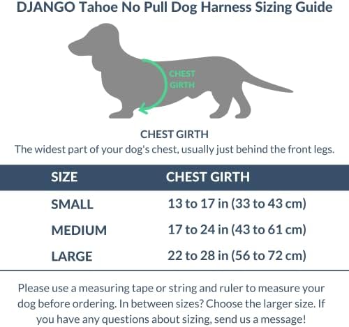 Django tahoe ללא רתמת כלבים משיכה-רתמה נוחה, עמידה ומרופדת עם טבעות D קדמיות ומאחור וצנרת רפלקטיבית-עיצוב