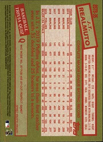 2020 Topps Series 2 בייסבול 1985 35 שנה ל -85TB-35 J.T. Realmuto Philadelphia Phillies רשמי מסחר