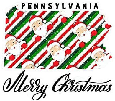 מדבקות לחג המולד פנסילבניה מדבקות מדינות ביתיות Merrry חג המולד פנסילבניה מפה מכונית מדבקות קלטות