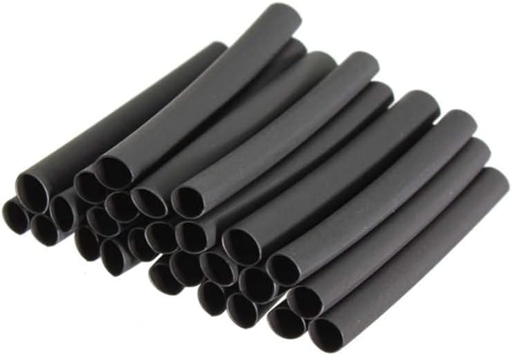 צבע שחור 150 יחידות פוליולפין 2: 1 חום ללא הלוגן מכווץ צינורות צינור ערכת שרוולים 8 גדלים