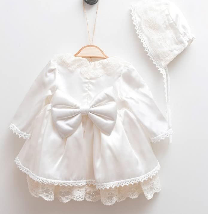 LAL & LUNA יילוד סט שמלות תחרה לתינוקות, תלבושת 4 PC לאירועים מיוחדים