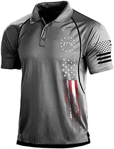 מיאשוי גדול גבוה גברים של חולצות גברים של עצמאות יום אמריקאי דגל חולצות קצר שרוול ביצועים פטריוטי גבוה גברים