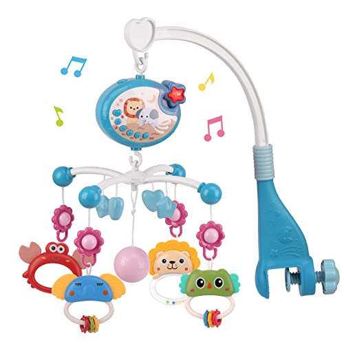 תינוק נייד עבור עריסה צעצועי עם מוסיקה ואורות, תינוק עריסה נייד לתינוקות 0-6 חודשים