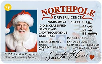רישיון הנהיגה של סנטה כרטיס חג המולד של חטיבת ערב מילוי ypfxvk רישיון נהגי קוטב צפון.