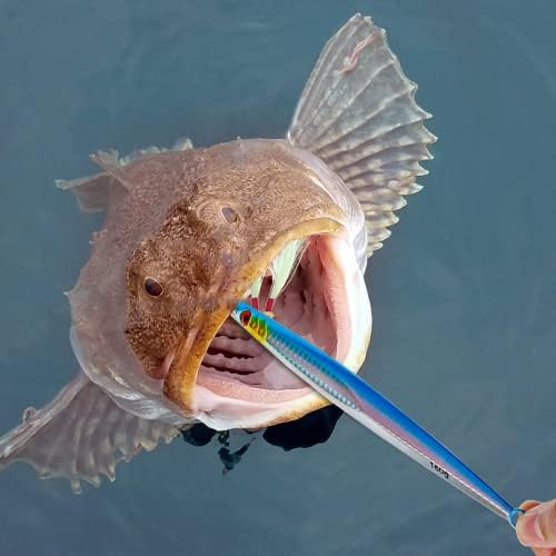 Gefischtter 3 pcs מי מלח דגי דיג אנכיים אנכיים ג'יגינג מתכת מהירות כף מהירות ים עמוק ג'יגינג דיג