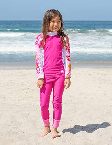 בנות טוגה שומרי פריחה משרוול ארוך 1-14 שנים, חולצת שחייה של הגנת שמש 50+