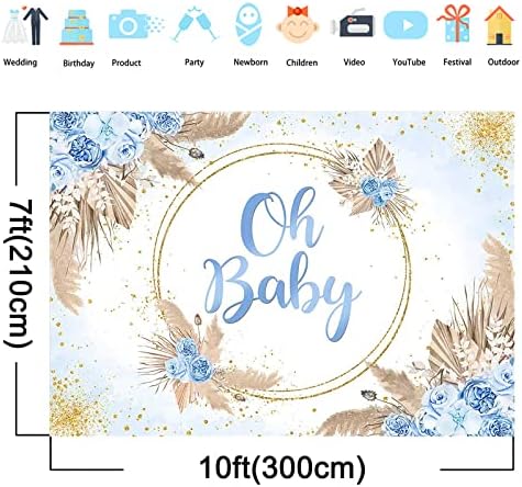 אווזאנו הו תינוק רקע עבור כחול ערבה דשא פרחוני תינוק מקלחת צילום רקע ילד בוהו תינוק מקלחת מסיבת קישוטי עוגת