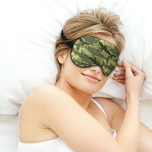 דפוס הכריש הסוואה הדפס מסכת עיניים אור חוסמת מסכת שינה עם רצועה מתכווננת לטיולים משמרת שינה