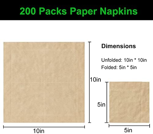 100 חבילות מפיות קוקטייל חד פעמיות, מפיות משקאות איכותיות בעלות 2 שכבות, מפיות נייר רכות וסופגות,