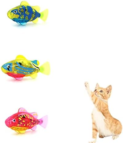 Hiccval שחייה דגים חשמליים צעצוע חתול דגים אינטראקטיביים, צעצועי דגי שחייה של רובוט אינטראקטיבי