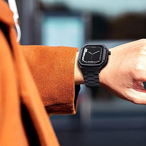 רצועת מתכת CNHKAU עבור Apple Watch 8 7 פס 45 ממ מארז מגן נירוסטה+ערכת רצועה All-in-One עבור IWatch 6
