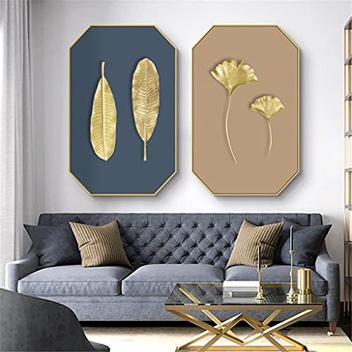 נורדי מודרני מינימליסטי סגנון סלון קישוט ציור שונים גדלים מרפסת רקע קיר זהב פרח ציור מסעדה קיר ציור