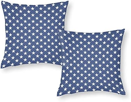 סט דגל כוכבים של 2 כריות זריקה מכסה כרית כרית מרובעת לכרית כרית לספה ספה דקורטיבית של חדר שינה
