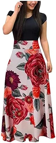 שמלת מקסי של פטיצן לנשים קיץ 2023 פלוס הדפס פרחוני גודל שמלות ארוכות