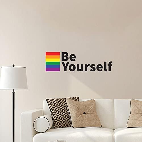 אהבה מדבקות קיר נשלפות מצעד קשת מדבקות קיר נשלפת להיות עצמך LGBTQ מדבקות עיצוב קיר לחדר שינה