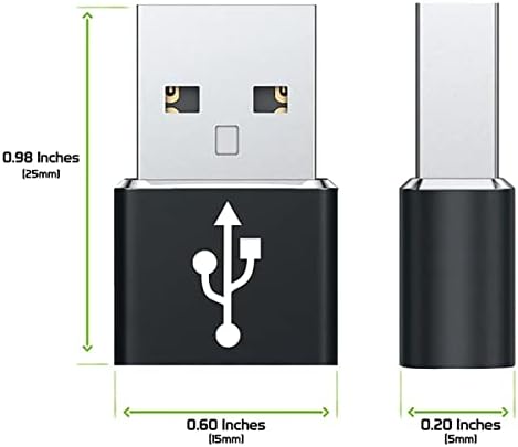 USB-C נקבה ל- USB מתאם מהיר זכר התואם ל- Xiaomi Redmi Note 10 עבור מטען, סנכרון, מכשירי OTG