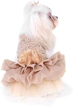 שמלת כלבים מחמד חיית מחמד בגדי כלבים קטנים נצנץ משיי טוטו תלבוש