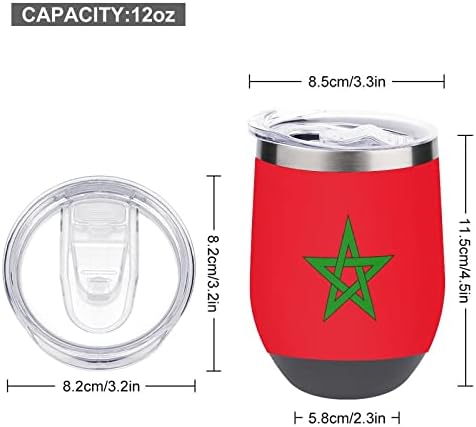 דגל מרוקו כוס כוס אבק כוס מבודד כוס מפלדת אל חלד בקבוק ספל נסיעות 12 גרם עם מכסה