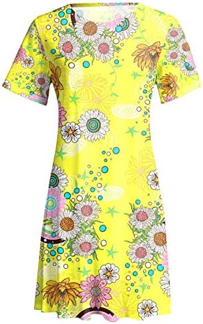 שמלת OfficedPB לנשים, שמלות חולצת טשטוש מזדמנות של נשים בקיץ שרוול קצר