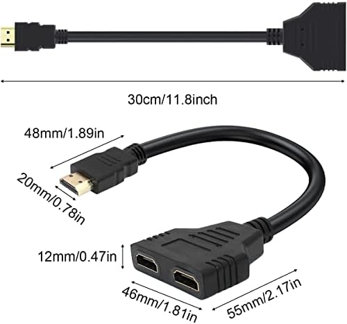 Dkardu HDMI Splitter כבל 1080p HDMI 1 ב -2 HDMI זכר לנקבה כפולה 1 עד דו כיווני מתאם לטלוויזיה LED LED LED,