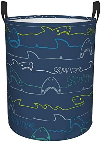 כריש Kuilepa אטום למים כביסה מתקפלת דלי פטיש עם ידיות לפח אחסון, חדר ילדים, מארגן ביתי, אחסון