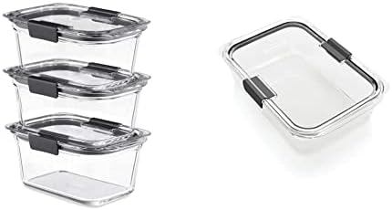 גומי זוהר זכוכית אחסון 3.2-כוס מזון מכולות עם מכסים, משלוח דליפת הוכחה, בינוני, ברור, חבילה של 4