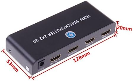 Smakn Mini 2 x 2 HDMI מתג מפצל עם 2 ב -2 החוצה תומך HDMI1.4a 3D