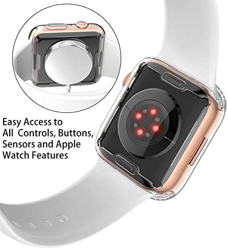מקרה תואם ל- Apple Watch 45 ממ 41 ממ מגן מסך רך TPU TPU פגוש אנטי-סחרור בכל עטיפת ההגנה של Apple Watch Series 7
