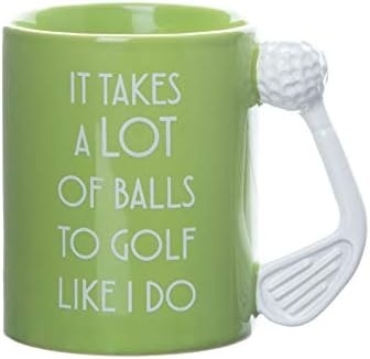 בוקסר מתנות 'זה לוקח הרבה כדורים כדי גולף כמו שאני עושה' חידוש גולף מתנה ספל / ירוק צבע עם לבן גולף מועדון
