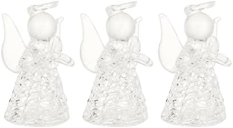 3 יחידות פסלי זווית זכוכית קריסטל מלאך פסלון מיני מלאך קישוט מכונית תלייה תלייה לנוף גן משרדי ביתי