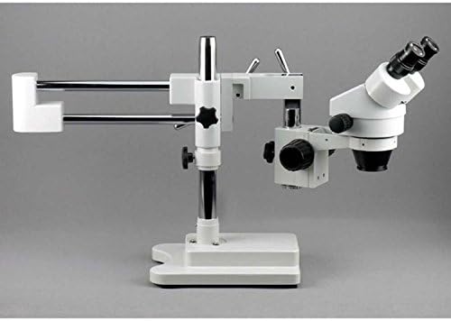 מיקרוסקופ זום סטריאו דו-עיני מקצועי של אמסקופ ס. מ. -4 על ידי-פרל, עיניות פי 10, הגדלה פי 7-90, מטרת זום פי 0.7-4.5,