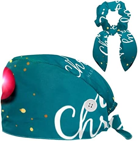 איש שלג לחג המולד וכוכבים עובדים כובע קרצוף מתכוונן עם כפתורים ושיער קשת מצמצם לאחות ורופא