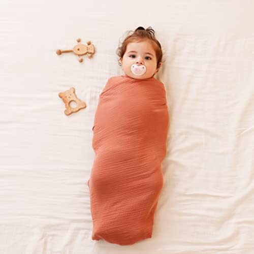 Minicoco מקורי מקורי כותנה כותנה יילוד יילוד מקבל שמיכה גלישת תינוקות מקבלת שמיכות, 43.31 × 41.34 אינץ ',