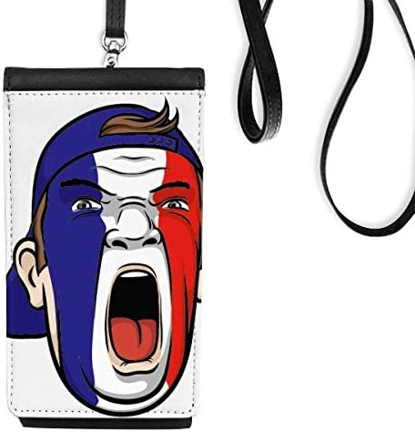 ראש איפור דגל צרפת סקרק טלפון ארנק ארנק תליה כיס נייד כיס שחור
