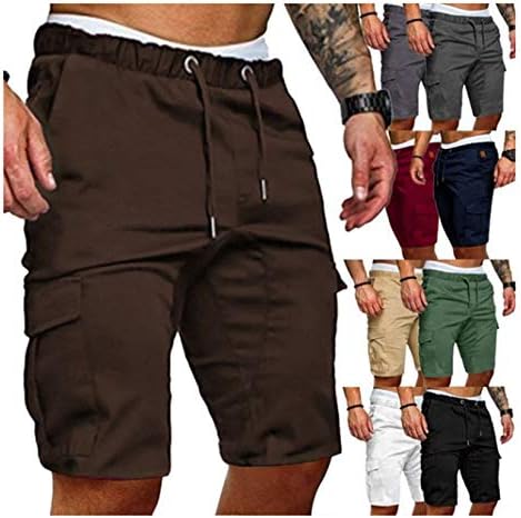 Andongnywell לגברים אימון מכנסיים קצרים הרמת משקולות משקעים אימוני פיתוח גוף עם כיס עם כיס