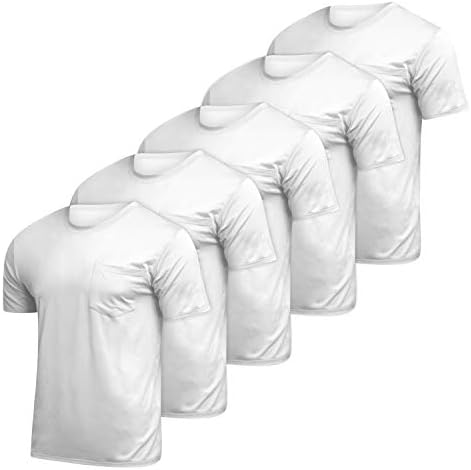 5 חבילה: בנים נערים ילדים נוער נוער פעילים ביצועים אתלטי צוות צוואר צוואר יבש חולצות כיס יבש