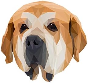 מסטיף ספרדי, לוח קרמיקה מצבה עם תמונה של כלב, גיאומטרי
