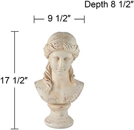 קנסינגטון היל יוונית קלאסית 17 1/2 אינץ 'פסל חזה לבן עתיק