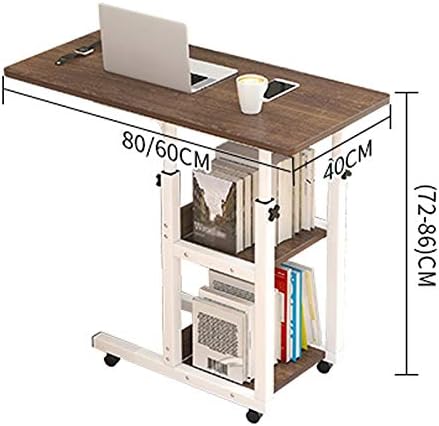 KFJBX עיצוב זזה שולחן מחשב נייד שולחן עבודה מעץ גובה מיטה מתכווננת ספה צדדית מחשב מחשב נייד מסגרת ברזל שולחן