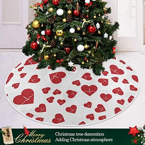 חצאית עץ חג המולד של חג המולד של שיגואה חג המולד 36 , רומנטית אדומה אהבה זמש עץ עץ עץ עץ מתאים למסיבות חיצוניות