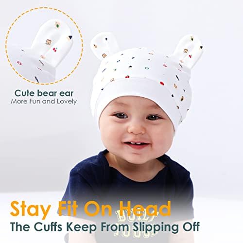 1 אחד תיהנה 3 חבילות כובעי דוב תינוקות שזה עתה נולד כובע כובע כובע כובעים אורגניים כובעי תינוקות יוניסקס כותנה