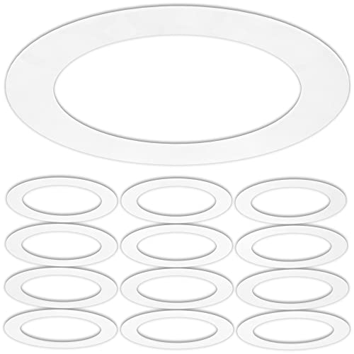 12 חבילה מבריק לבן לפשל לקצץ טבעת עבור 6 אינץ שקוע יכול תאורה למטה אור, קוטר חיצוני 8 סנטימטרים, פנימי קוטר 5.8