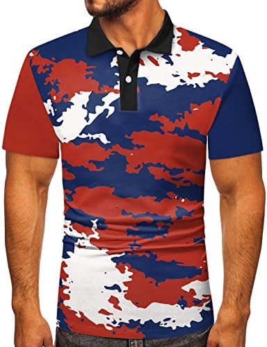 חולצות גולף פולו של Zddo Mens, אופנה הדפס פרחוני טניס צמרות שרוול קצר קיץ רזה כושר חולצת ספורט אתלטית