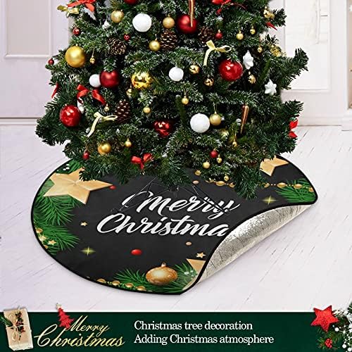 חג שמח כוכבי הזהב מחצלת עץ חג המולד עץ עץ עץ עץ מגש שטיח מחצלת מתחת לאביזר עץ חג המולד למגן לרצפת עץ