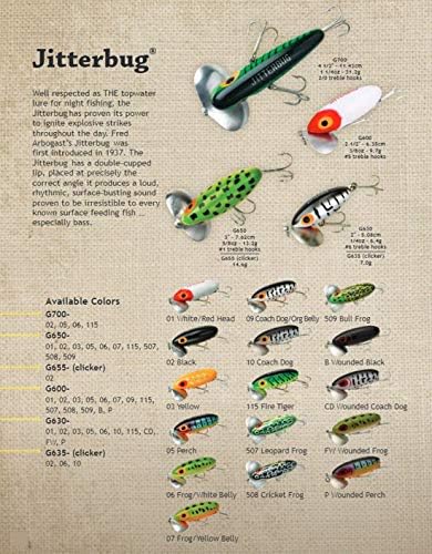 Arbogast jitterbug פיתוי דיג בס המים העליונים - מצוין לדיג לילה