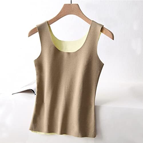תרמית חולצות לנשים צמר מרופד חולצה ללא שרוולים בסיס שכבה תרמית תחתוני חולצות צמר מרופד או צוואר גופיות