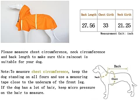 Cyanwind 4xl כלב מעיל גשם לכלבים גדולים ז'קט גשם פס רפלקטיבי אטום למים גשם פונצ'ו מעילי גשם
