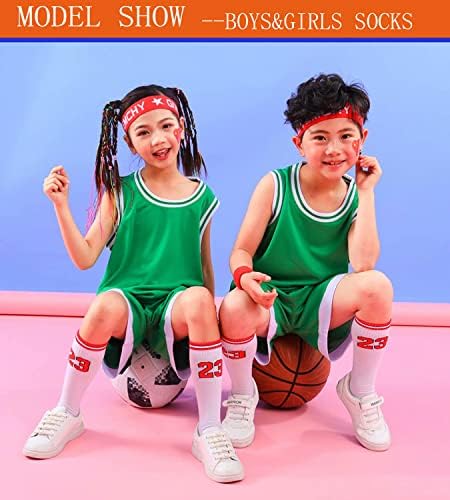 3 זוגות כדורסל גרבי עבור בנים ובנות,אתלטי ריצה לנשימה נוער ספורט כדורסל גרבי מתנות לילדים 6-14