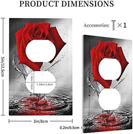 ורדים אדומים 1 שקע כנופיות מכסה דופלקס צלחת קיר דו -דקורטיבית לוחית פנים חשמלית לחדר אמבטיה לחדר