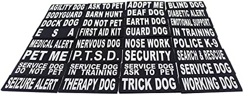 טלאי אפוד לעבודות באף טלאי כלבים נשלפים לשירות עם אותיות מודפסות מהורהרות לתמיכה